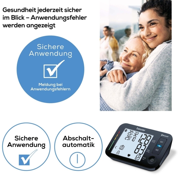 BEURER Blutdruckmessgerät BM 54 Bluetooth® Abschaltautomatik XL-Display schwarz